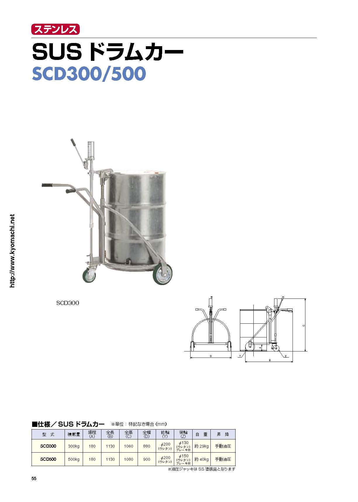 京町産業車輛 軽便ドラムカー 500kg CD500 通販